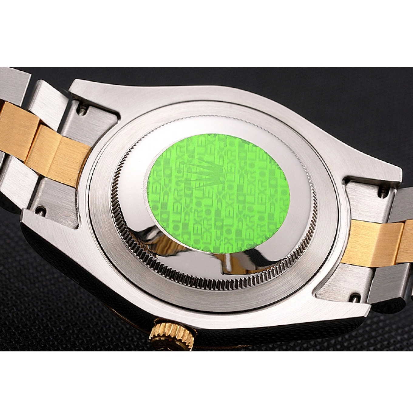 Aaa replica watch Datejust Bezel Rolex Gold Swiss Two Dial Stainless Gold Steel Tone Case Bracelet 0614